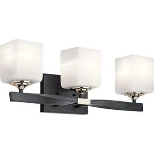 Kichler Marette 22.75" Vanity Light in Black, 3-Light Modern Bathroom Light with - Picture 1 of 7