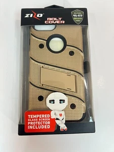 Zizo Bolt Case iPhone 7 Plus Gold/Black w/ Glass Screen Protector - New - Picture 1 of 2