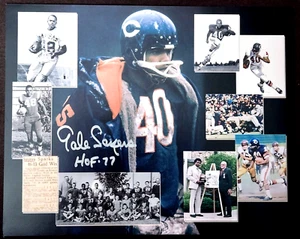 Gale Sayers Signed 11x14 Photo Collage Inscribed HOF 77 Auto Signature Autograph - Picture 1 of 7