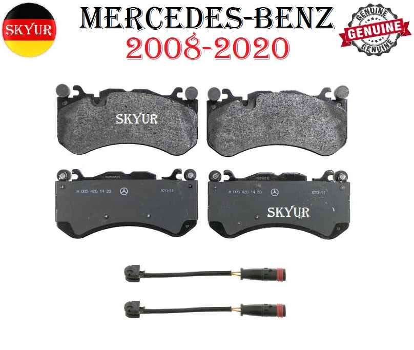Front Brake Pad Set With Sensors For 08-20 Mercedes C63 CLS63 E63 G63 GENUINE Foto 1 de 4