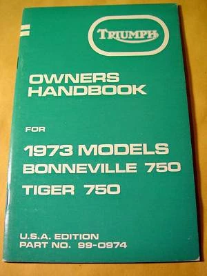 Triumph 750 1973, Bonneville, Tiger, T140, OIF, manual del propietario OEM Foto 1 de 4
