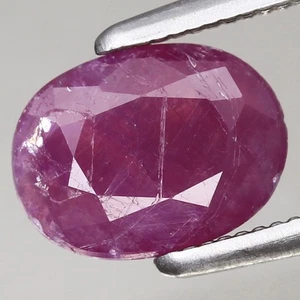 1.32ct  7.8x5.9mm Oval 100%Natural Unheated Purplish Red Ruby Guinea, Africa - Picture 1 of 4