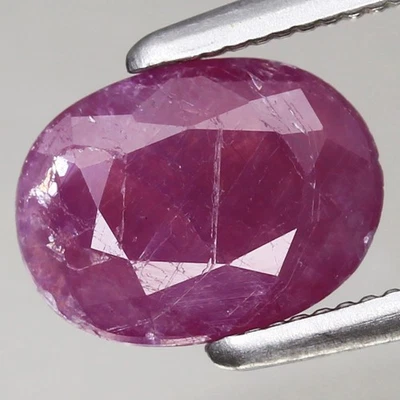 1.32ct  7.8x5.9mm Oval 100%Natural Unheated Purplish Red Ruby Guinea, Africa - Image 1 of 4
