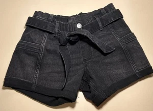 abercrombie kids High Rise Paper bag Waist Short Black Denim girls 9 10 Regular - Picture 1 of 8