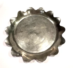 Vintage Stieff Pewter Colonial Williamsburg Scalloped Edge Dish Plate CW54-9 - Picture 1 of 5