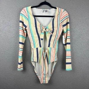 NWT Celebrity Pink Keyhole Surf One Piece Long Sleeve Swimsuit Size Medium 7-9 - Picture 1 of 12