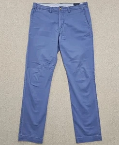Polo Ralph Lauren Pantalone Uomo Chino Elasticizzato Vestibilità Dritta Blu Taglia 34x34 Twill - Foto 1 di 13