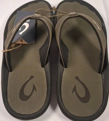 OluKai 10435-6C40 Men's Size 8 Ulele Sandals, Dark Shadow Gray/Black - Image 1 of 4