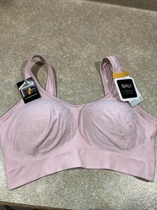 New Large Bali Women's Beautifully You Wireless Comfort Bra PINK SWIRL DFW488 - Picture 1 of 7