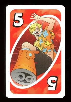 Sanji RED #5 Card ONE PIECE Mattel Original Japanese UNO Card Near Mint - Image 1 of 2
