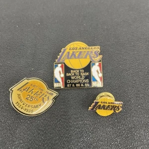 Vintage Lot (3) 1984-89 Los Angeles Lakers Back To Back Champs Pin 25th Anniver - Picture 1 of 5
