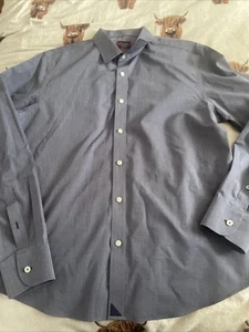 Untuckit Men’s Shirt Large Blue Long Sleeve Slim Fit Wrinkle Free Smart - Picture 1 of 7