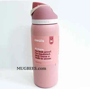 Botella de agua de acero inoxidable rosa Owala FreeSip Rosy Dreams 32 oz - Imagen 1 de 4