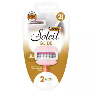 BIC Soleil Glide Women's Disposable Razors w/ Moisture Bars 2 Count 6 Pack - Picture 1 of 6