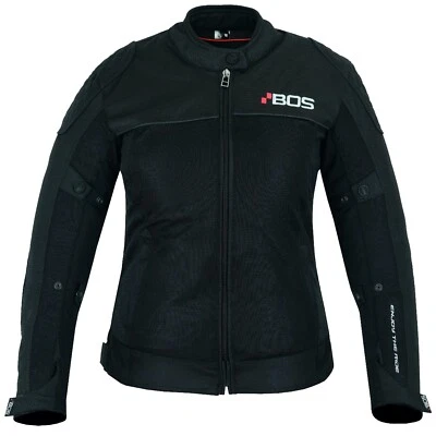 B:O:S Damen Sommer Motorradjacke Damen Motorrad Jacke Motorrad Roller Jacke Schwarz