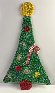 Vintage Melted Plastic Popcorn Christmas Tree Wall Hanger - Picture 1 of 8