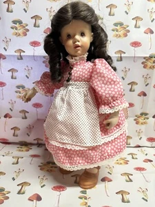 ANRI Sarah Kay Puppe Holz handgeschnitzt Italien Gelenk Vintage braune Haare - Bild 1 von 11
