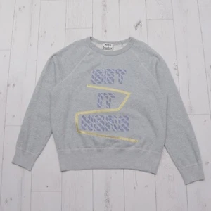 Men's Acne Studios College Patch US14 Sweatshirt Crewneck - Picture 1 of 10
