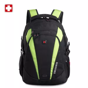  Swiss waterproof 15'' Laptop Backpack Travel School shoulder Bags SW9986 Green - Picture 1 of 10