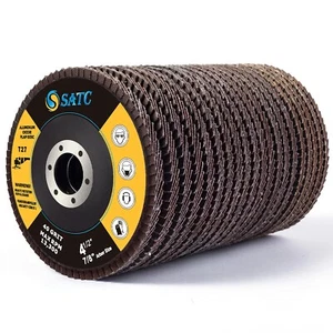 Paquete de 50 ruedas de molienda con solapa de 4,5"" 4-1/2"" 40 disco de lijado de óxido de aluminio grano T27 - Imagen 1 de 10