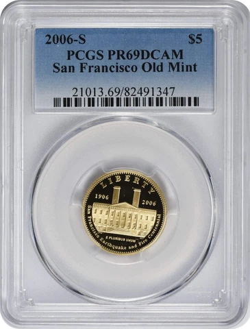 2006-S San Francisco Old Mint $5 Gold Five Dollar Proof Commem. PR69DCAM PCGS Cover