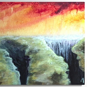 Original Painting Collectible Abstract Sky Sunset Landscape Art By Josh Merritt - Picture 1 of 2