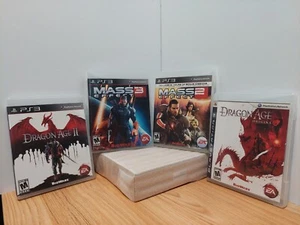 LOT OF 4 PS3 GAMES - MASS EFFECT 2 AND 3 DRAGON AGE ORIGINS & DRAGON AGE II - Picture 1 of 6