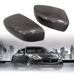 Carbon Fiber Wing View Mirror Cover Caps Replace Trim For Maserati Quattroporte - Picture 1 of 15