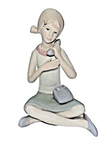 Vintage 50er/60er Kelvin's Exclusives Porzellan Chit Chat Mädchen spricht am Telefon Japan - Bild 1 von 14