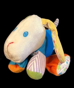 1986 Playskool Baby Touch Ems n Hug Puppy Dog Plush Squeak Textured Lovey Pet - Picture 1 of 3