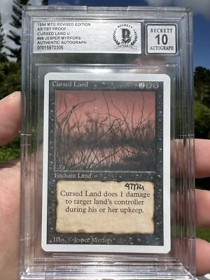 CURSED LAND, ARTIST PROOF, REVISED, 1994 MTG, JESPER MYRFORS, BAS 10! - Image 1 of 3