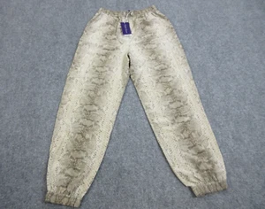 Ralph Lauren Purple Label Pants Womens Small Beige Silk Wyles Python 28X28 - Picture 1 of 15