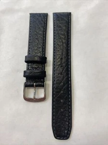 18 mm Camel Grain Schwarz Leder Uhrenarmband Neu! WW15 - Bild 1 von 6