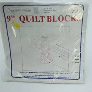 Angel 9" Quilt Blocks & Floss Jack Dempsey Needle Art Stamped Fabric Item 733 - Picture 1 of 6