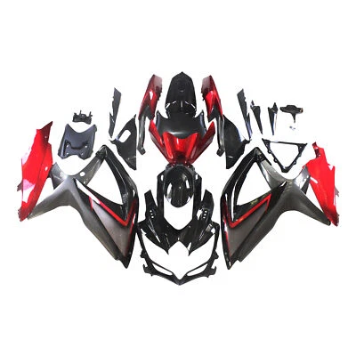 ABS Fairings Kit for Suzuki GSXR600 GSXR750 K8 2008 2009 2010 Body Kit Red Grey - Image 1 of 4