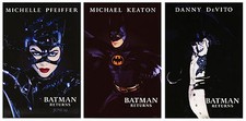 BATMAN RETURNS (1992) SET OF 3 ORIGINAL ADVANCE MOVIE POSTERS  -  ROLLED