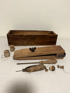 Antique 1898 Wood Box Shoe & Harness Repair Kit - With Tools - Burlington, WI - Picture 1 of 12