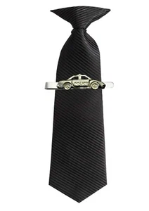 FT299 Police Car 3.8x1.5cm English Pewter on a Tie Clip (slide) - Picture 1 of 1