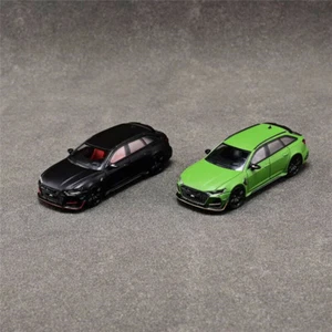 CM Model 1:64 ABT RS6 matte black /green Model Car in box - Picture 1 of 10
