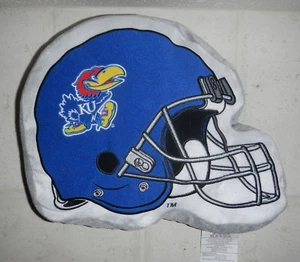 University of Kansas KU Jayhawks Football Helmet Plush Throw Pillow 15"x12" - Picture 1 of 4