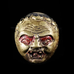 Selten Antik Qing Dynastie Dharmapala Dharma Beschützer Bronze Anhänger Perle - Bild 1 von 7