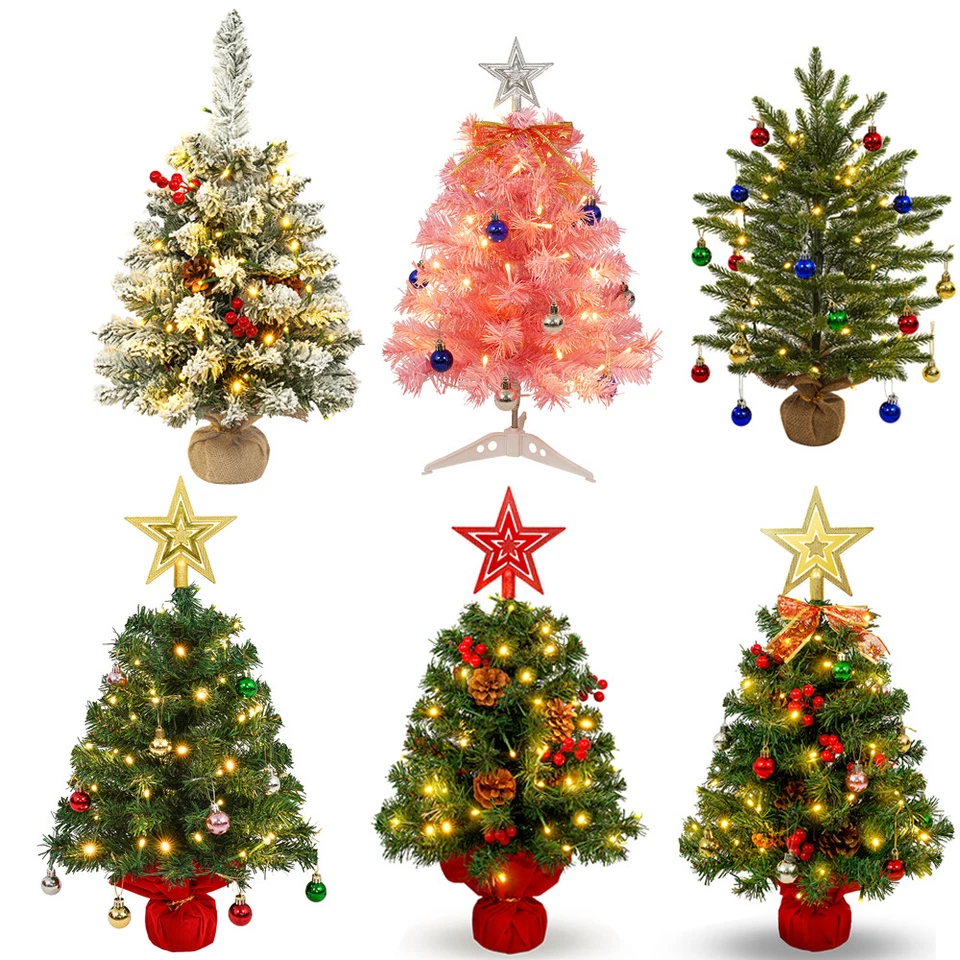 55/60cm Mini Weihnachtsbaum mitLED Künstlicher Christbaum Desktopdeko Tannenbaum - Bild 1 von 1