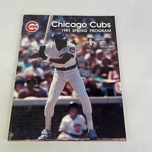CHICAGO CUBS 1991 Spring Training Program Andrew Dawson Gary Varsho Autograph - Picture 1 of 9