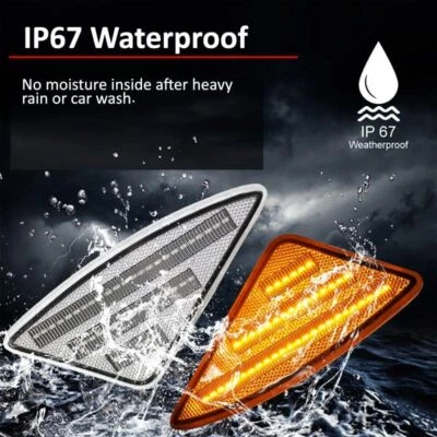 For Kenworth T660 T170 T270 LED Front Cab Amber Side Marker Turn Signal Lights - Image 1 of 4