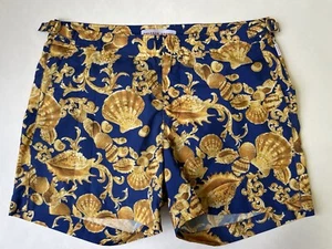 ORLEBAR BROWN Sea Shells Gold Print Setter Swim Shorts Sz 32 $395, NEW - Picture 1 of 6