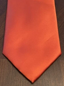 Geoffrey Beene solid Orange Hand Made 100% Polyester Men’s Neck Tie - Picture 1 of 9
