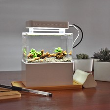 Mini Plastic Fish Tank Portable Desktop Aquaponic Aquarium Filtration Quiet