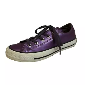 Rare Converse All Star Womens Size 6 Purple Metallic Low Sneakers Shoes - Picture 1 of 9