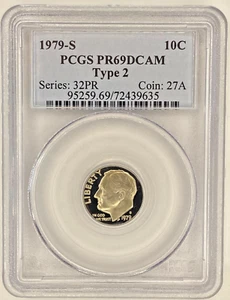 1979-S Roosevelt Dime PCGS PR69DCAM Type 2 - Picture 1 of 2