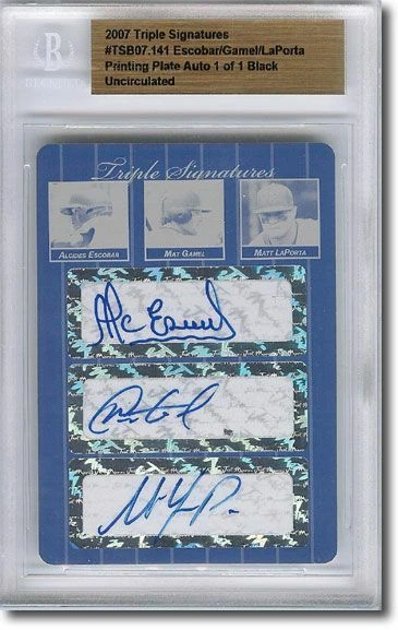 Alcides Escobar * Mat Gamel * Matt LaPorta * Autograph Rookie Auto Plate 1/1 - Image 1 of 1